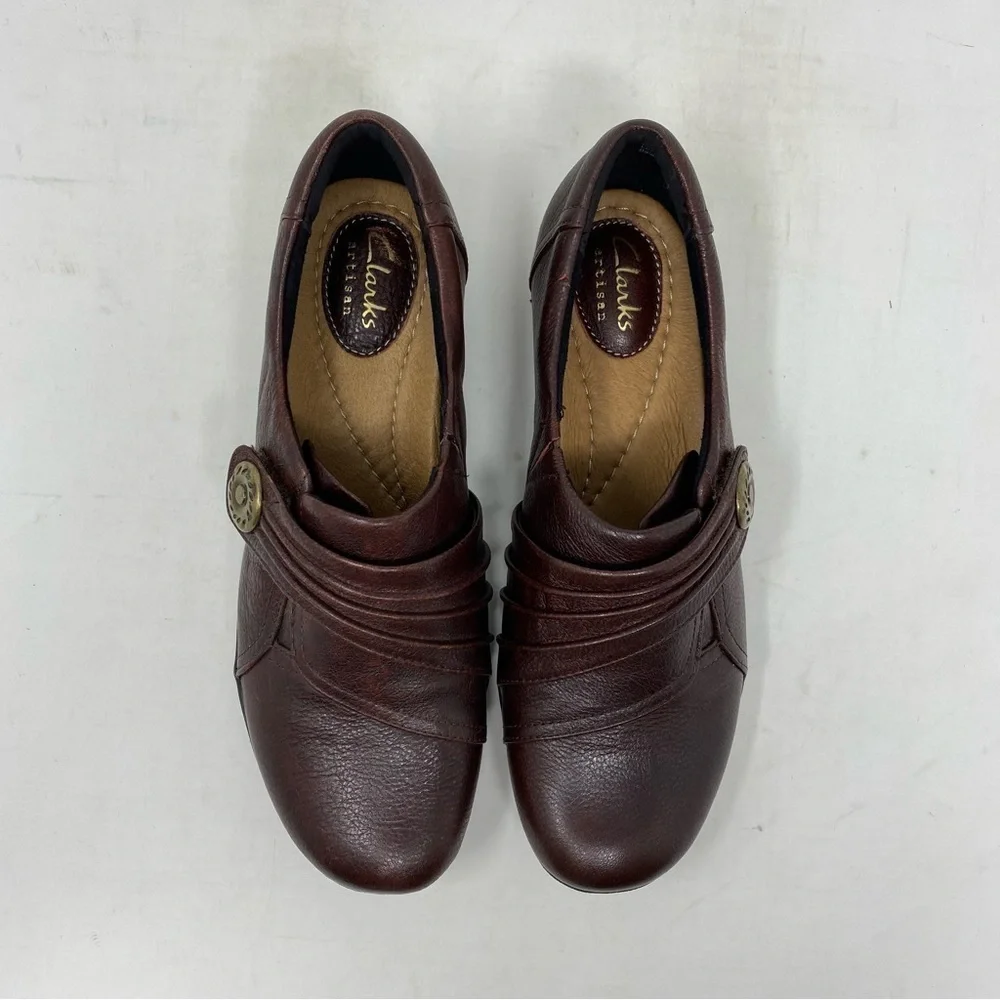 CLARKS Kessa Alcove Leather Loafer Burgundy